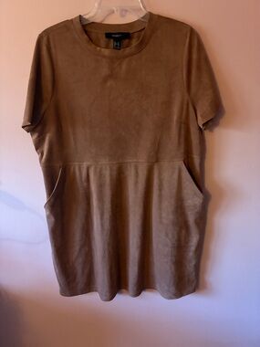 Forever 21+ Mauve Suede-Look Shift Dress